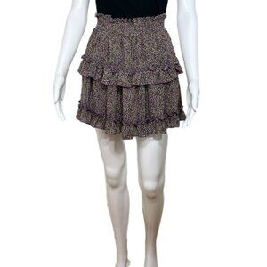 PRE-OWNED - Fanco Purple Ruffle Tiered Mini Skirt Size Small
